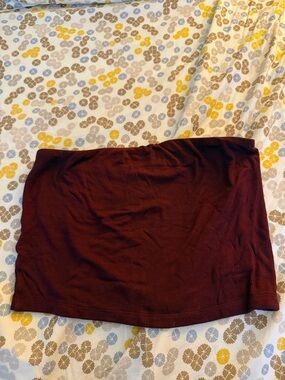 American Eagle Outfitters Ribbed Wine Tube Top